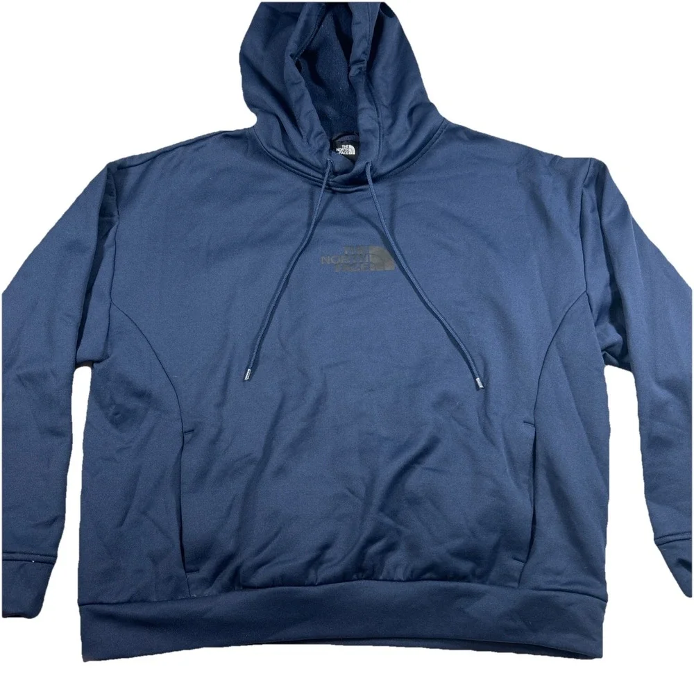 The North Face Hoodie Sweatshirt Mens medium Navy Blue/Black Pullover Logo